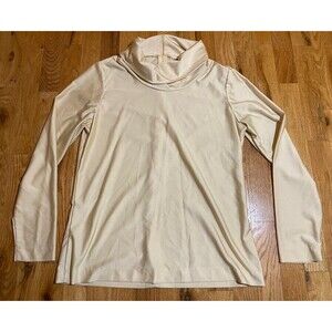 Vintage Lee Mar Long Sleeve Turtle Neck Nylon Shirt Cream